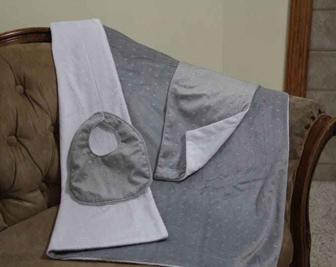 Minky Baby Blanket | Baby Boy Blanket | Baby Shower Gift | Stroller Blanket | Baby Gift Set | New Baby Gift | Newborn Gift | Gift for Baby