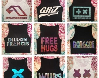 Custom EDM/rave Crop Top