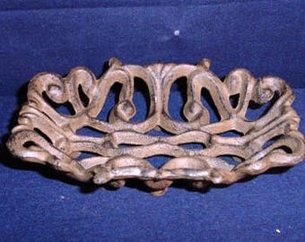 Cast Iron Soap Dish, soap dish, business card holder, catch all, brown soap dish, metal soap dish