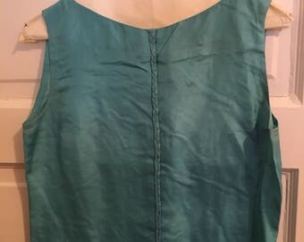 Vintage turquoise silk blouse