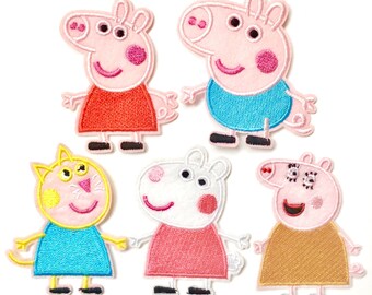 Iron On Patch, Embroidered Patch, Applique, Sewing Applique, Clothing Badge, Peppa Pig Iron On, Peppa Pig Iron On Patch