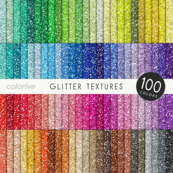 Glitter digital paper 100 rainbow colors glitter textures