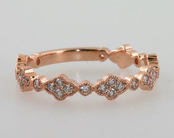 rose gold diamond band wedding band women antique vintage style wedding ring 14k rose gold - Antique Style Wedding Rings rose gold diamond band wedding band women antique vintage style wedding ring 14k rose gold - Antique Style Wedding Rings