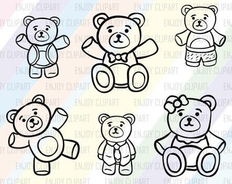 Bear Svg, Bear Toy Clipart, Teddy Bear Svg, Teddy Bear Clipart, Svg Cutting File, Svg Downloads, Cricut Downloads, Svg Files For Cricut
