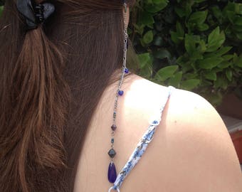 Silver navy blue hair jewelry, hair clip hair accessories for night clubs & parties,420 weed clip, marijuana clip,roach clip