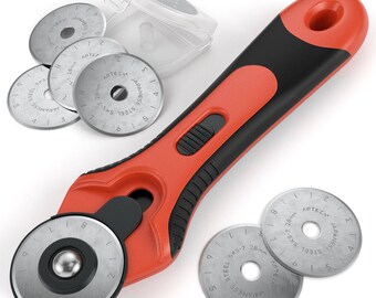 28 mm Quilting Rotary Cutter & 6 Replacement Blades (Set of 7)