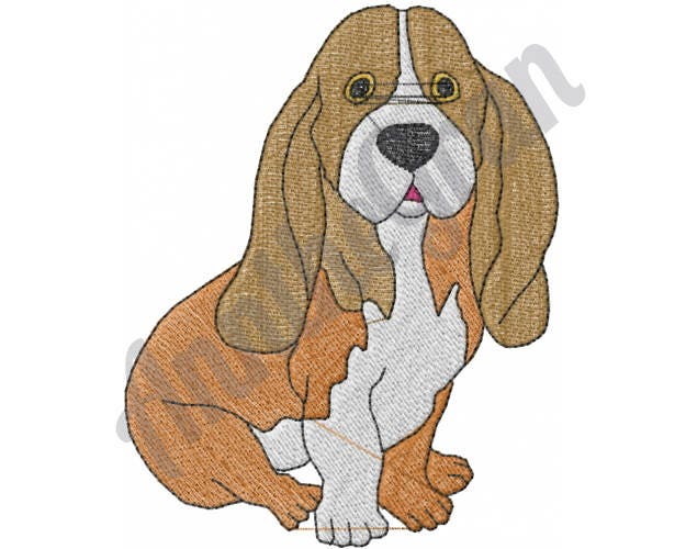 Basset Hound Machine Embroidery Design