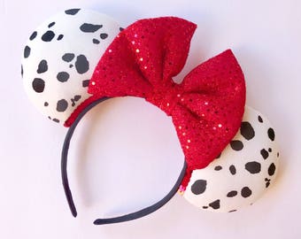 Dalmations Disney Park Minnie Ears, Dalmation Ears, Cruella Ears, Cruella Deville, 101 Dalmations