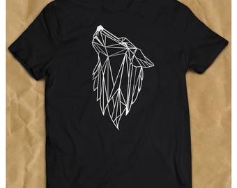 geometric wolf t shirt