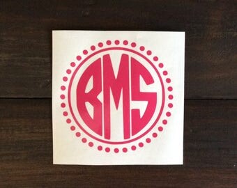 YETI Monogram Decal, Circle Monogram, YETI Decal for Women, Vinyl Cup Decal, Yeti Decal, Yeti Decal for Women 30 oz, Yeti Monogram Decal