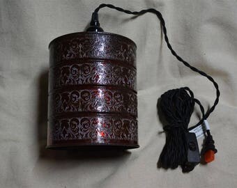 Vintage Coffee Can lamp with Edison style bulb