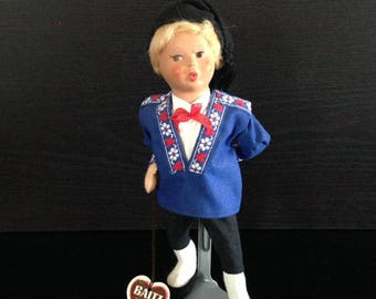 Vintage Baitz Whistling Doll, Made in Austria