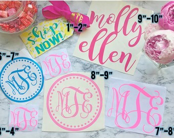Monogrammed Vinyl Decals