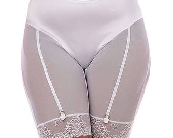 Beautiful Classic Style Long Legged Anti-Chafe Thigh Comfort Delicate Lace and Satin Panties from Bloomin'Sexy UK Size 30