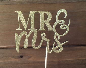 Printable Mr. & Mrs. Cupcake Toppers Wedding Bells Black and