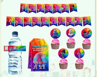 INSTANT DOWNLOAD - Trolls Party Package, Trolls Party Printables, Trolls Printable Kit, Trolls Birthday Party, Trolls Party Supplies