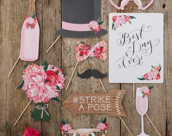Boho Wedding Photo Props, Selfie Props, Wedding Selfie, Table Photo Props, Rustic Photo Props, Best Day Ever, Photo Booth Props, DIY Photo