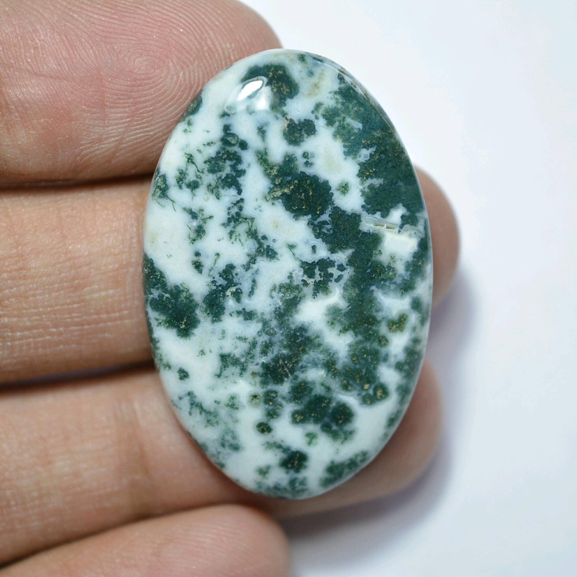 Tree moss agate Cabochon..oval..
