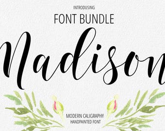 Font Bundle Digital font Calligraphy Handwritten Script Wedding Watercolor Instant Download fonts