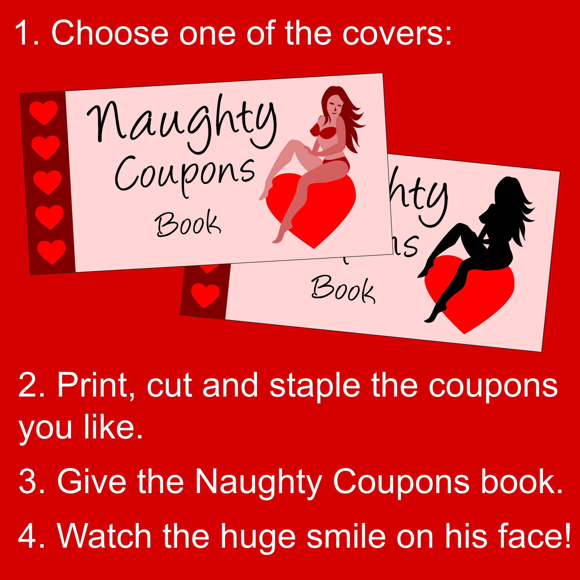 Valentine's Day Gift for Him Sexy Printable Naughty Coupons Book with