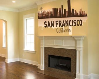 Full color San Francisco California sticker, San Francisco California Decal, wall art decal gc082