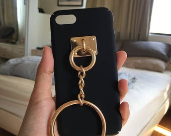 Gold Metal Clasp Iphone 7, 7 Plus Case. Black Iphone Case.