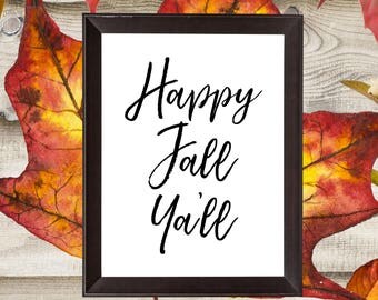 Happy fall yall sign | Etsy