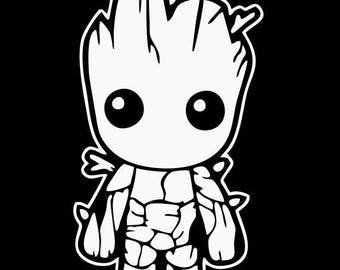 Rocket Baby Groot Guardians 11 x 17 Signed Art Print by Gary