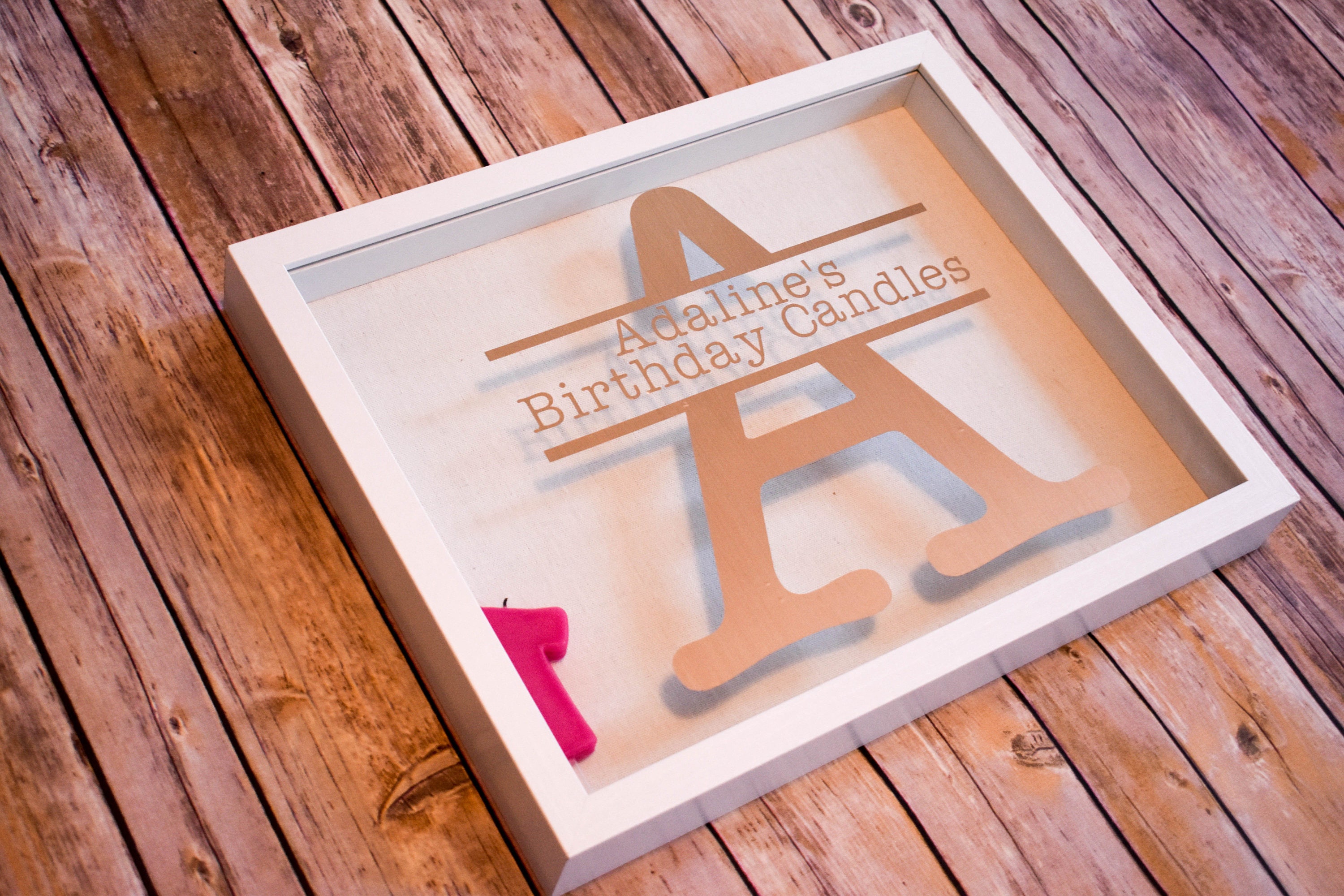 Birthday Candle Memory Shadow Box Custom Perfect for first