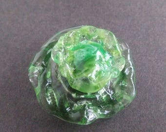 Blooming flower Lampwork Glass brooch