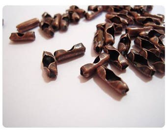 30 clasps 2.4 mm ball chain - copper