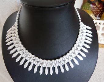 WOVEN WITH DAGGERS "PURITY" BIB NECKLACE