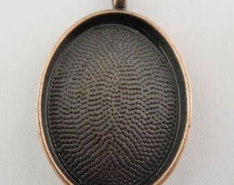 Support copper toned cabochon 30x40mm
