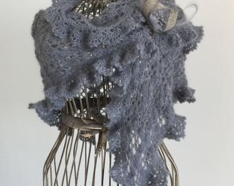 Gray tip mouse mohair/silk yarn