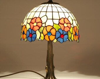 Flowers 22 Tiffany Lamp 9'', Tiffany Desk Lamp, Tiffany Lamp, Desk Lamp, Lamp