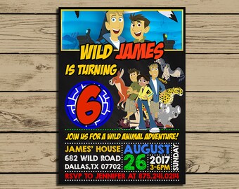 Wild Kratts Invitation * Wild Kratts Birthday Invite * Wild Kratts Birthday Party Chalkboard Invitations * Personalized * YOU PRINT