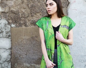 Light green sleeveless jacket with Kunstprint "Cocuyo", SS17