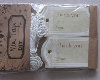 Set of 20 thank you tags