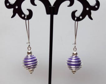 Purple howlite spiral earrings