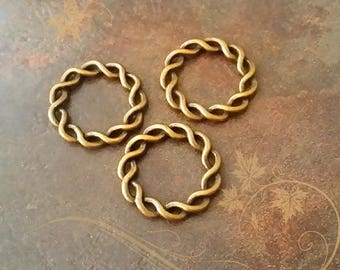 Lot de 4 Connecteurs Cercle /Anneau Spiral Bronze 20mm