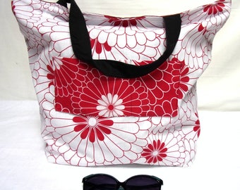 Large Tote bag beach bag or shopping REVERSIBLE tote bag