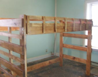Heavy duty full  size loft bed built in end ladder