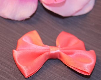 1 40x60mm jewelry scrapbooking salmon pink satin bow