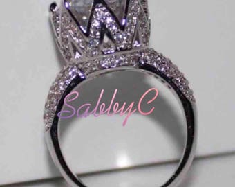 New 18 k white gold engagement ring
