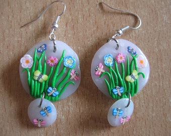 These earrings my little garden of flowers