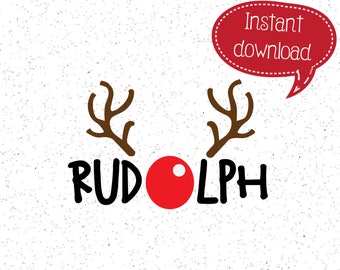 Rudolph SVG, Rudolph SVGs, Reindeer SVG, Red Nose, Christmas SVG, Christmas SVGs, SVGs, Cricut Cut File, Silhouette File