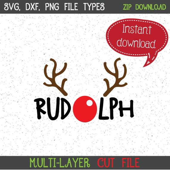 Rudolph SVG Rudolph SVGs Reindeer SVG Red Nose Christmas
