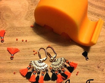 Boucles d'oreilles indie éventail