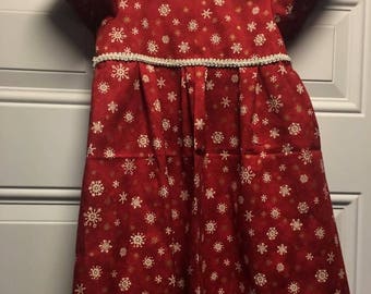 Susanne Lively Girls Red Christmas Party Dress - Red Skirt & Sash - Embroidery Holly on White Bodice