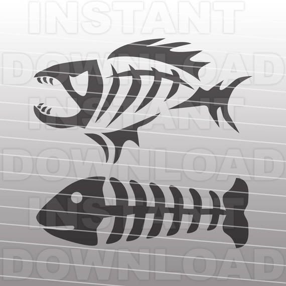 Download Fishing SVG FileFish Bones SVG FileTribal Fish Skeleton SVG